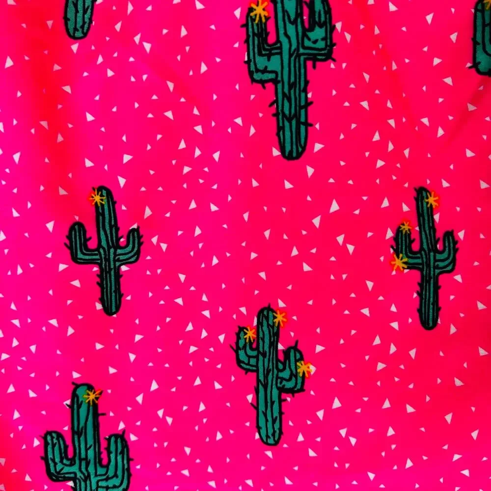 No Boundaries Mens Sz‎ 2XL 44-46 Swim Trunks Lined Pink Cactus Pockets